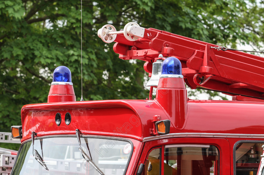 IMG 5737 
 Dennis Pump Fire Engine, reg no SMH 325F. Ex London Fire Brigade. 
 Keywords: Dennis Pump Fire Engine Reg SMH 325F Ex London Fire Brigade Brooklands Museum Racetrack Emergency Service Vehicle Vehicles Transport British Classic Vintage Red Ladder Blue Lights Bell